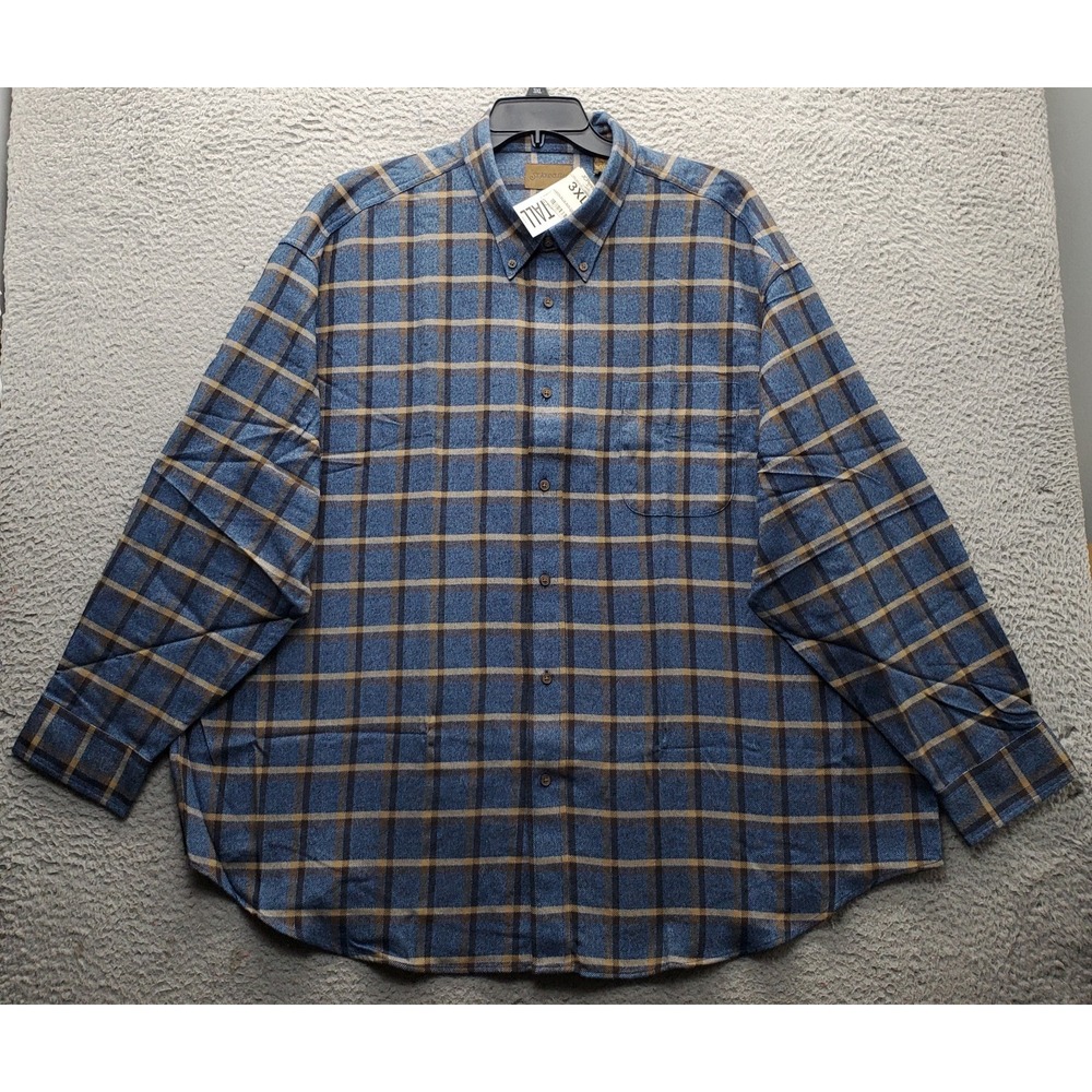 St. John's Bay Flannel Shirt Mens 3XL Multi Plaid Long Sleeve Collar Button Down